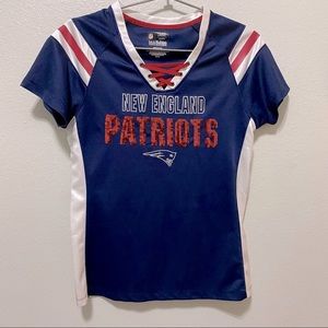 New England Patriots Short Sleeved Sequin Top